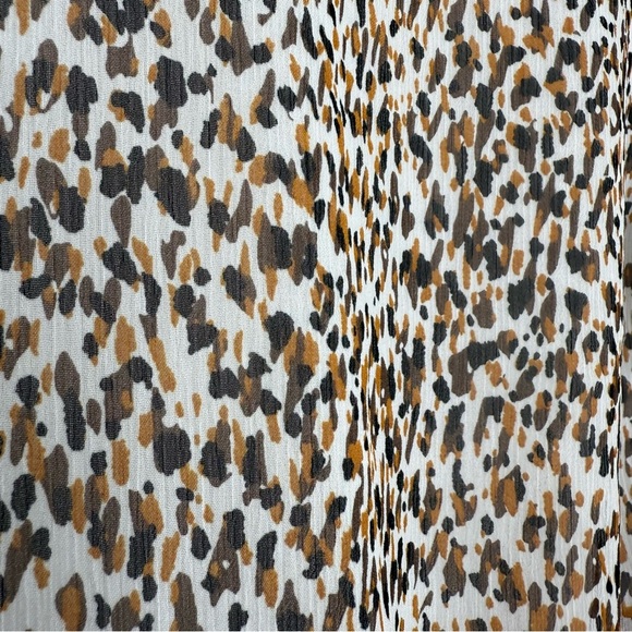Banana Republic Leopard Print Long Sleeve Blouse Brown Gold Size Small - Picture 13 of 13